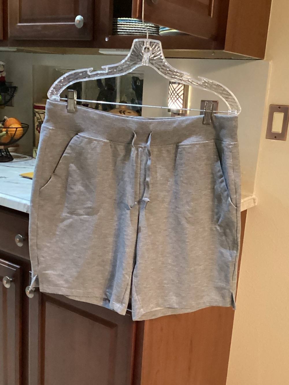 Athletic Works Gray Knit Drawstring Athletic Shorts 8” Inseam